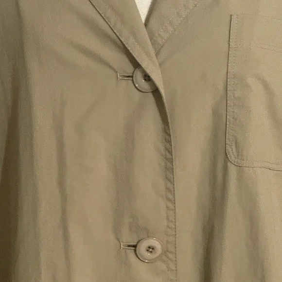 Massimo Dutti Army Green Jacket Blazer Relaxed Fit Fray Hem Pockets M Casual - Picture 8 of 12